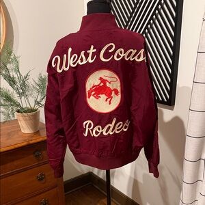 DAVI & DANI West Coast Rodeo Jacket - Wine & Cream Embroidery w/ patches medium